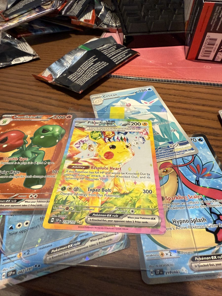 2 Surging Spark pre-release kits and this is my haul! 

That Pika ✨ 🥹✨