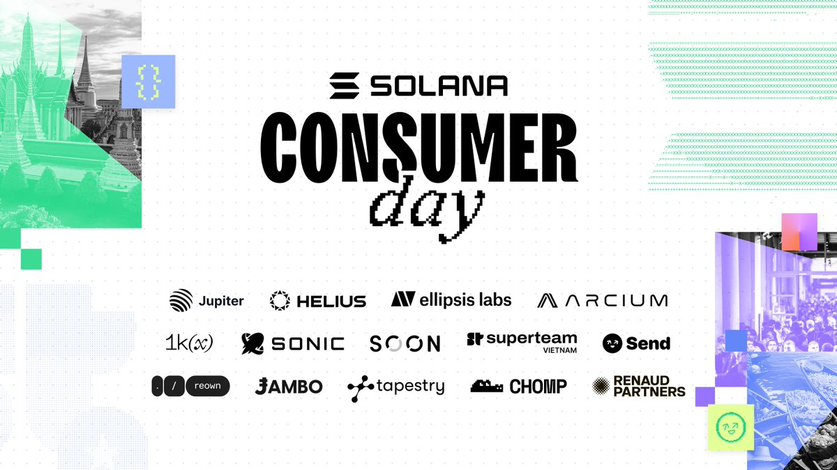 Solana Consumer Day registrations are now live!

invite-only. 100 seats only.
3 pm to 7:30 pm. 12th nov. bangkok.

more 🧵