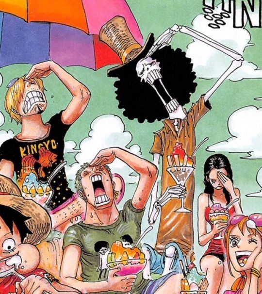 this image is really funny because brook is definitely not feeling his brain freeze like others but he is doing it to fit in