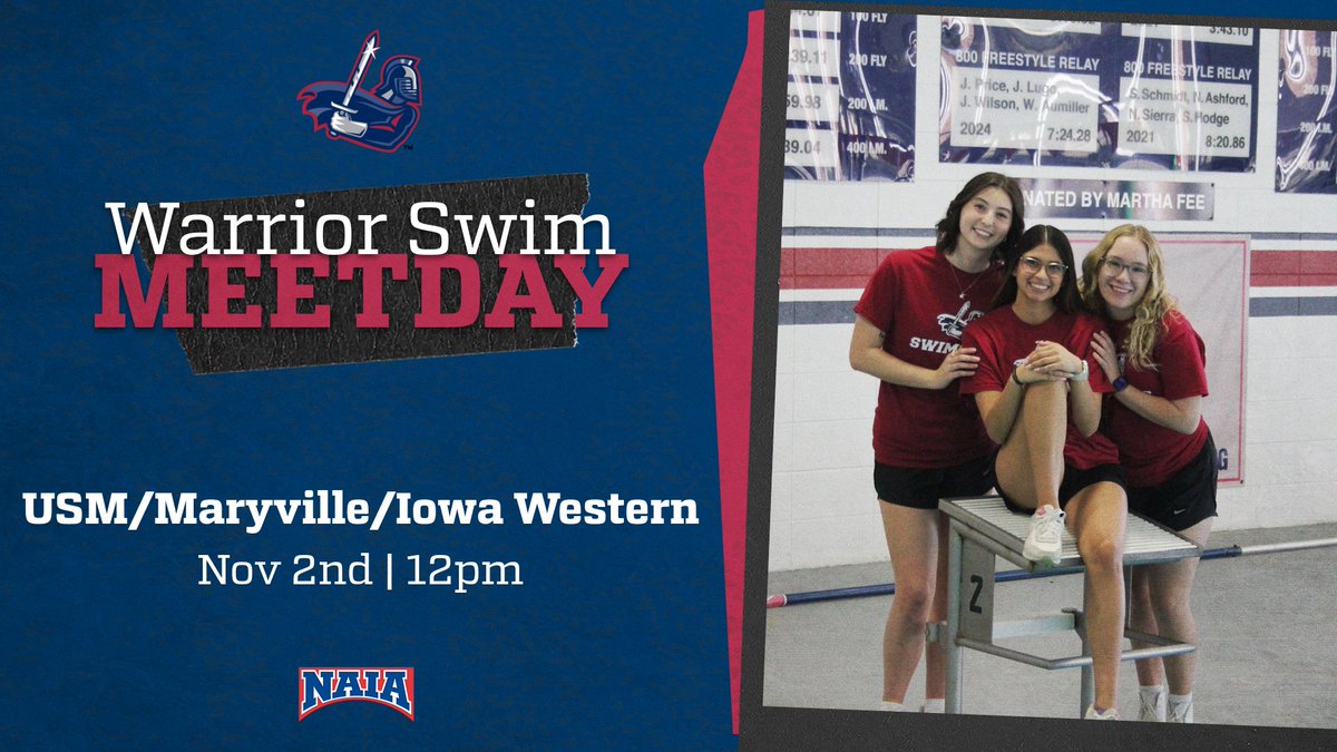 ‼️MEET DAY‼️

<a href="/SCWarriorSwim/">Sterling College Swimming</a> is at it again!! They in a quad at the University of Saint Mary!!

⏰12 PM
📍Leavenworth, Kan.
📺scwarriors.com/links/p7txb3

#SwordsUp #TraditionStartsHere