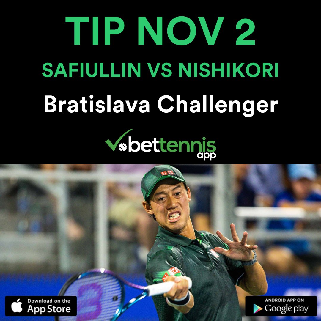 BetTennisApp's tweet photo. 🎾 Bratislava Challenger Alert: Safiullin vs Nishikori 🎾
💥 Our pick: 🍀 Nishikori @ 2.46 @+146 🍀
⭐ Outshine Odds! Telegram Group in Bio.
#Bratislava #Safiullin #Nishikori #changeyourfuture #BetTheMatch #ExpertPicks #TennisBetExpert #TennisBettingClub #Wimbledon https://t.co/CV6mljW5db