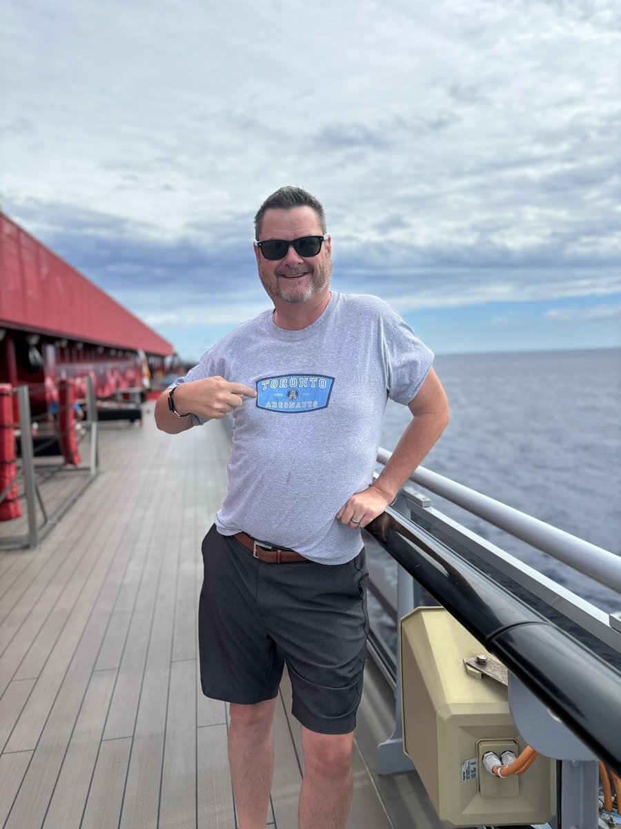 billfocus's tweet photo. Currently on Transatlantic cruise mid Atlantic and hoping CFL+ comes thru for me this afternoon!  Let’s Go Argoooooooooos!  See y’all in BC in a few weeks. @Argoholics @Argofans @TorontoArgos @ArgosCowboy https://t.co/ECj0Q8O6F5