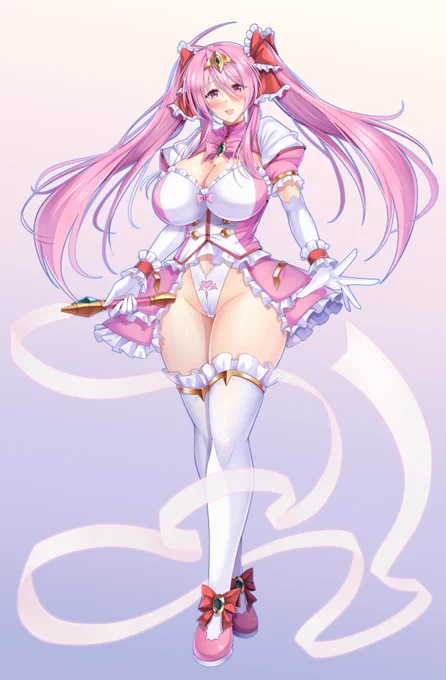 SkebリクエストよりTS魔法少女なお!:アーティ·チェリーリクエストありがとうございました!レイヤー処理の甘さと淫紋抜けてて申し訳なかったです…… 
