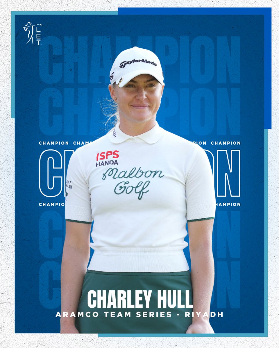 Ladies European Tour (@letgolf) on Twitter photo Charley the champ again 😎
<a href="/HullCharley/">Charley Hull</a> puts on a masterclass to win Aramco Team Series - Riyadh 🏆
#RaiseOurGame | #SEETheImpact Charley the champ again 😎
<a href="/HullCharley/">Charley Hull</a> puts on a masterclass to win Aramco Team Series - Riyadh 🏆
#RaiseOurGame | #SEETheImpact