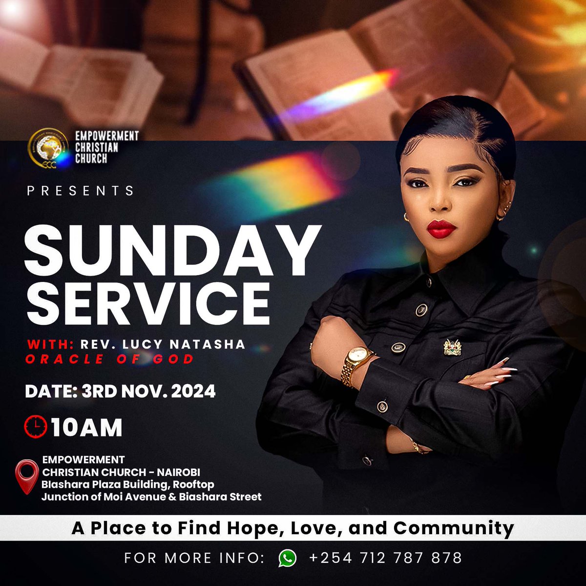 EccNairobi's tweet photo. November is your Supernatural Turnaround Month!🔥

Welcome For Our Sunday Service Empowerment Christian Church Nairobi 10.00am 

LOCATED 📍 BIASHARA PLAZA BUILDING ROOFTOP AT THE JUNCTION OF MOI AVENUE AND BIASHARA STREET https://t.co/NINTue0Rmy