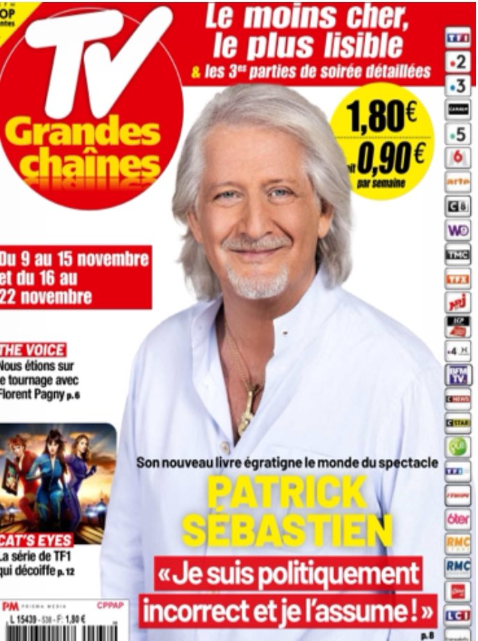 Carlo_Izzo's tweet photo. Patrick Sébastien est en couverture de TV Grandes Chaînes cette quinzaine #cestgenial https://t.co/lXcv9kEdh9
