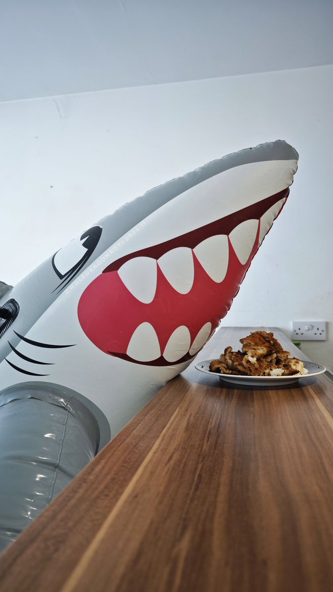 Shark enjoying his lunch at home
#SqueakySaturday #inflatable #shark