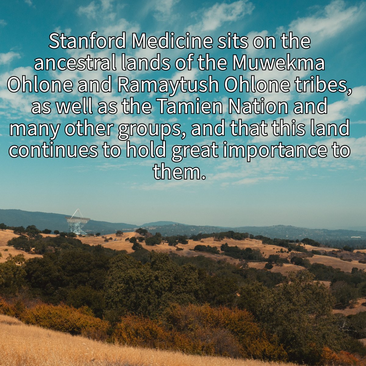 StanfordReach's tweet image. We honor and value the rich histories and cultures of Indigenous Peoples and their many contributions to @Stanford.Med & @Stanford, today and everyday.