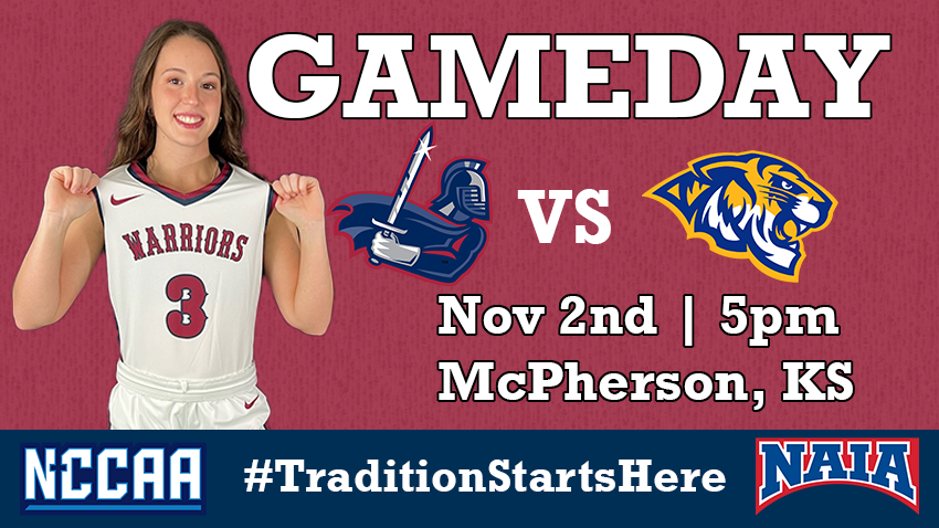 ‼️GAMEDAY‼️

After a dominant first game win the <a href="/SCWarriorWBB/">Sterling College Women’s Basketball</a> team takes on the host Central Christian College at the Classic for Christ!!

⏰5 PM
📍McPherson, Kan.
📺scwarriors.com/links/2f7efg

#SwordsUp #TraditionStartsHere #PursueGreatness