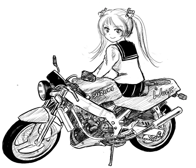 #いい2気筒の日今年描いた2気筒。 