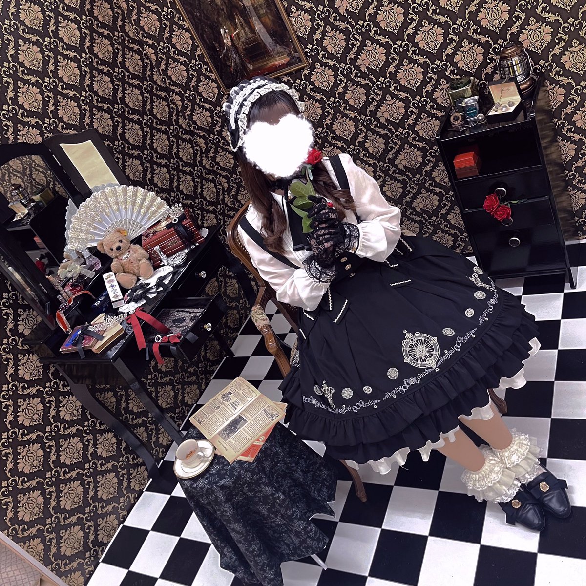 1日目お嬢様部にて🖤
明日もお待ちしておりますわ〜！！✨️

 #お嬢様部まちかね祭2024
 #大阪大学お嬢様部