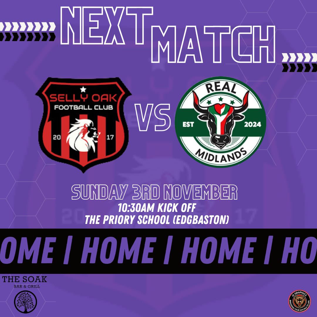 🏆 CUP ACTION 🏆

Tomorrow we take on <a href="/realmidlandsfc/">Real Midlands FC</a> in the second round of the Festival Cup in what should be an entertaining game. 

Come down and support the boys as we look to book our place in the Quarter Final 🫡 #UpTheSelly 🦁