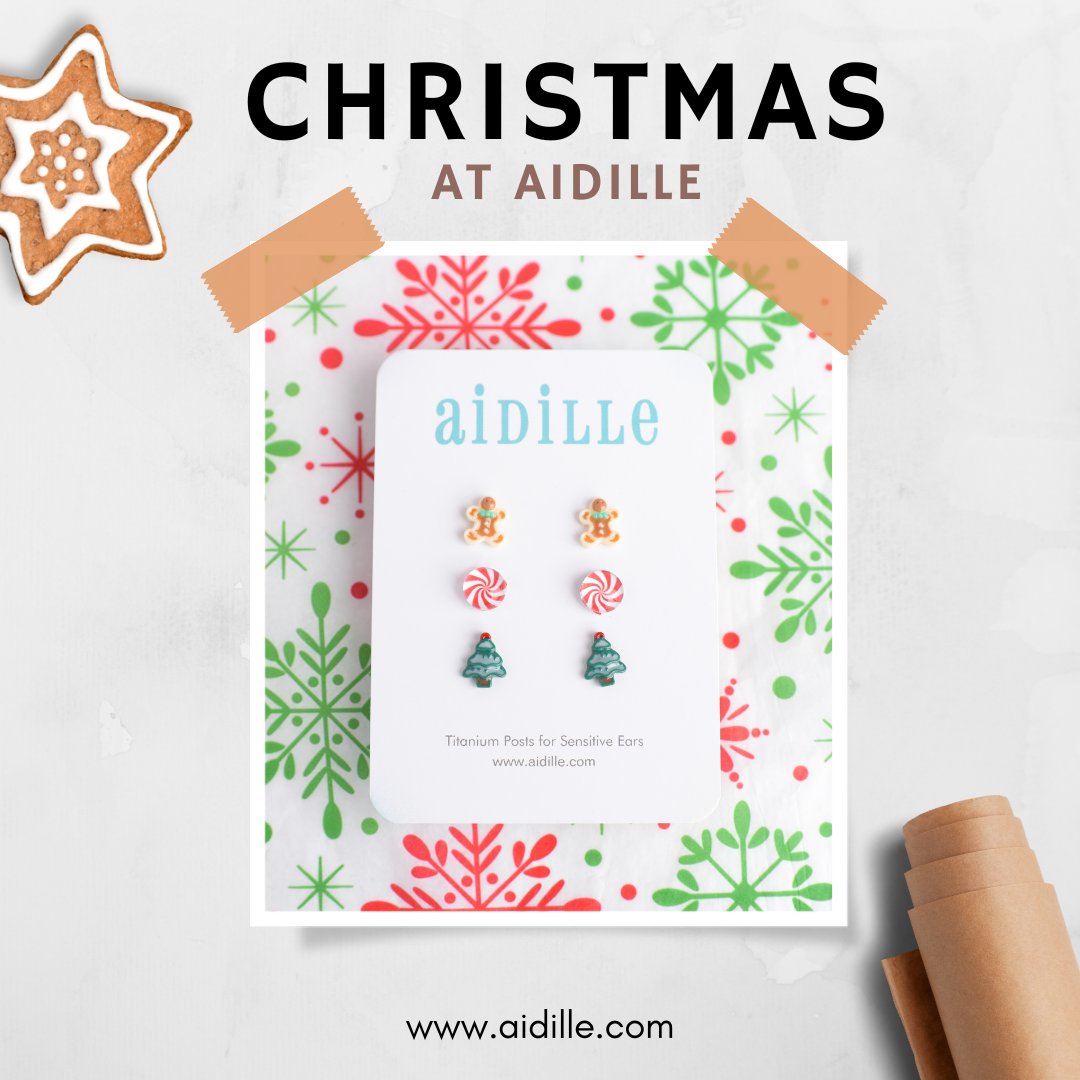 ShopAidille's tweet image. It's that time of year.. so much CHRISTMAS at Aidille! Check it all out here:
aidille.com/collections/ch…
Use code NEWSITE10 for 10% off your first purchase. 
#titaniumearrings #sensitiveears #madeinnh #shopsmall #nhsmallbusiness #christmas