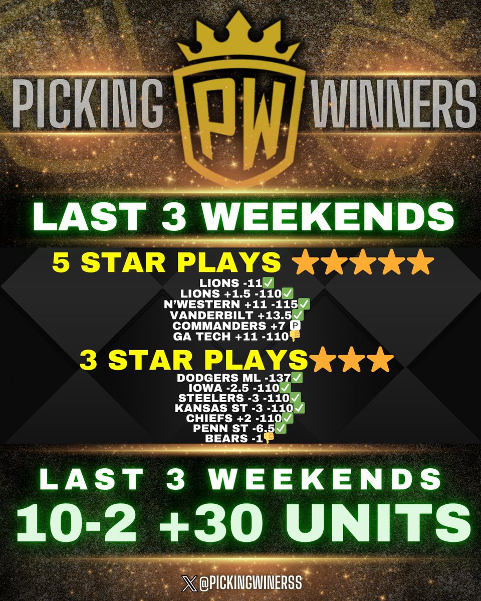 5𝗨 #NCAAF PLAY OF THE DAY 🏈🔥

RT+LIKE AND REPLY FOR TONIGHTS 5U WINNER‼️ 

YOU WILL GET A DM! 

MUST BE FOLLOWING 
<a href="/PickingWinnerss/">Picking Winners</a> 💵