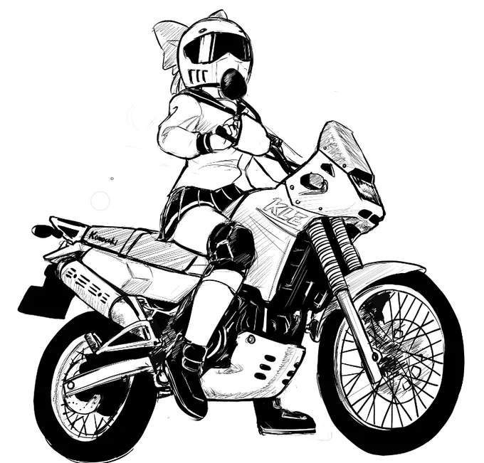 #いい2気筒の日今年描いた2気筒。 