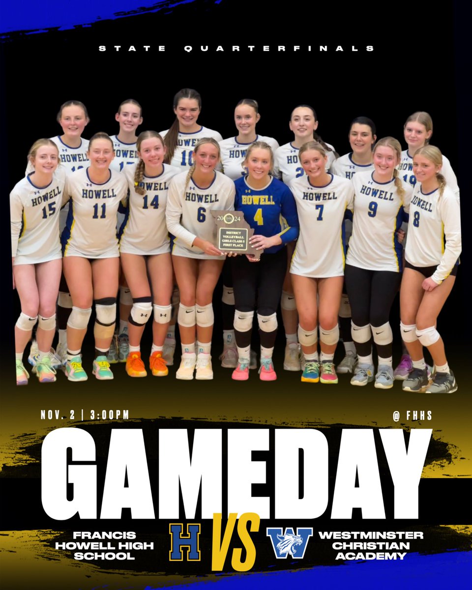 You already know what day it is!!

Today, we need YOUR🫵🏼 support as we take on Westminster at HOME to make our way to the final four in Cape Girardeau!! Remember, all HOWELL students will get in free!

📍 the H
⏰ 3pm
🆚 Westminster
THEME: BLACKOUT