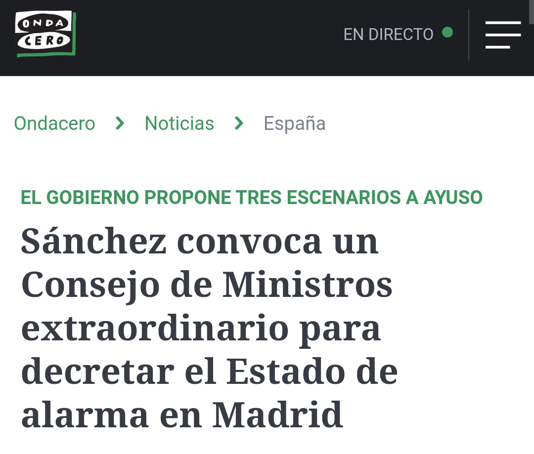 dchopenawer's tweet photo. Eso de que el Gobierno no puede decretar el Estado de alarma en Valencia es falso, Pedro Sánchez ya decretó el Estado de alarma en Madrid durante dos semanas por razones mucho menos justificadas. 

Que no le da la gana y ya. https://t.co/MFHMVjZc0S