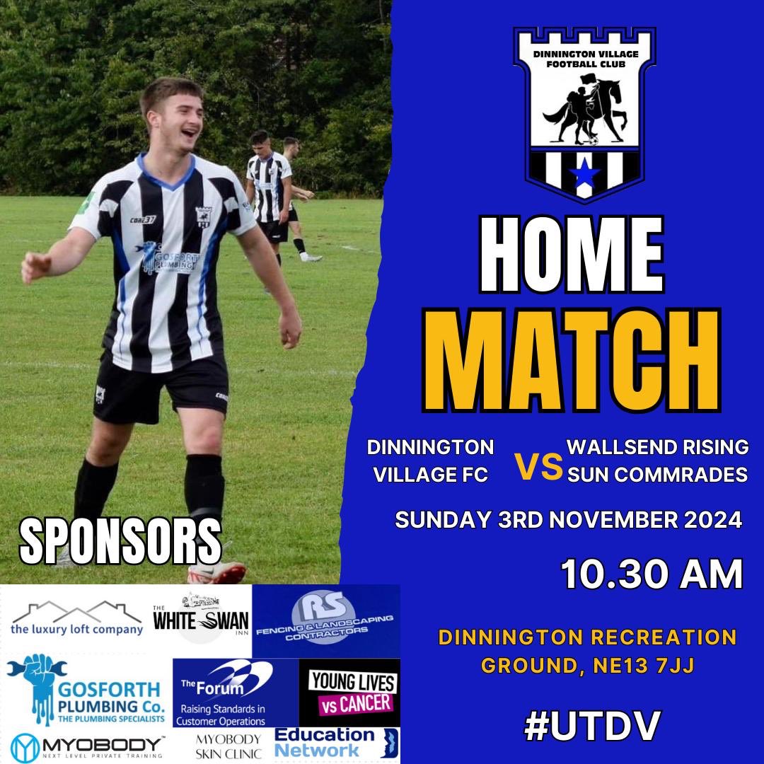 Big game tomorrow against <a href="/wallsend_c/">Wallsend Rising Sun F.C</a> another tough test for the lads. Get yourself along and support the village.

See you pitch side #UTDV