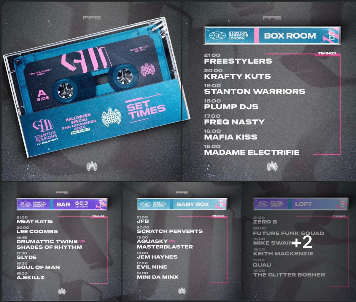 Set Times for Tonight (daytime party 😊