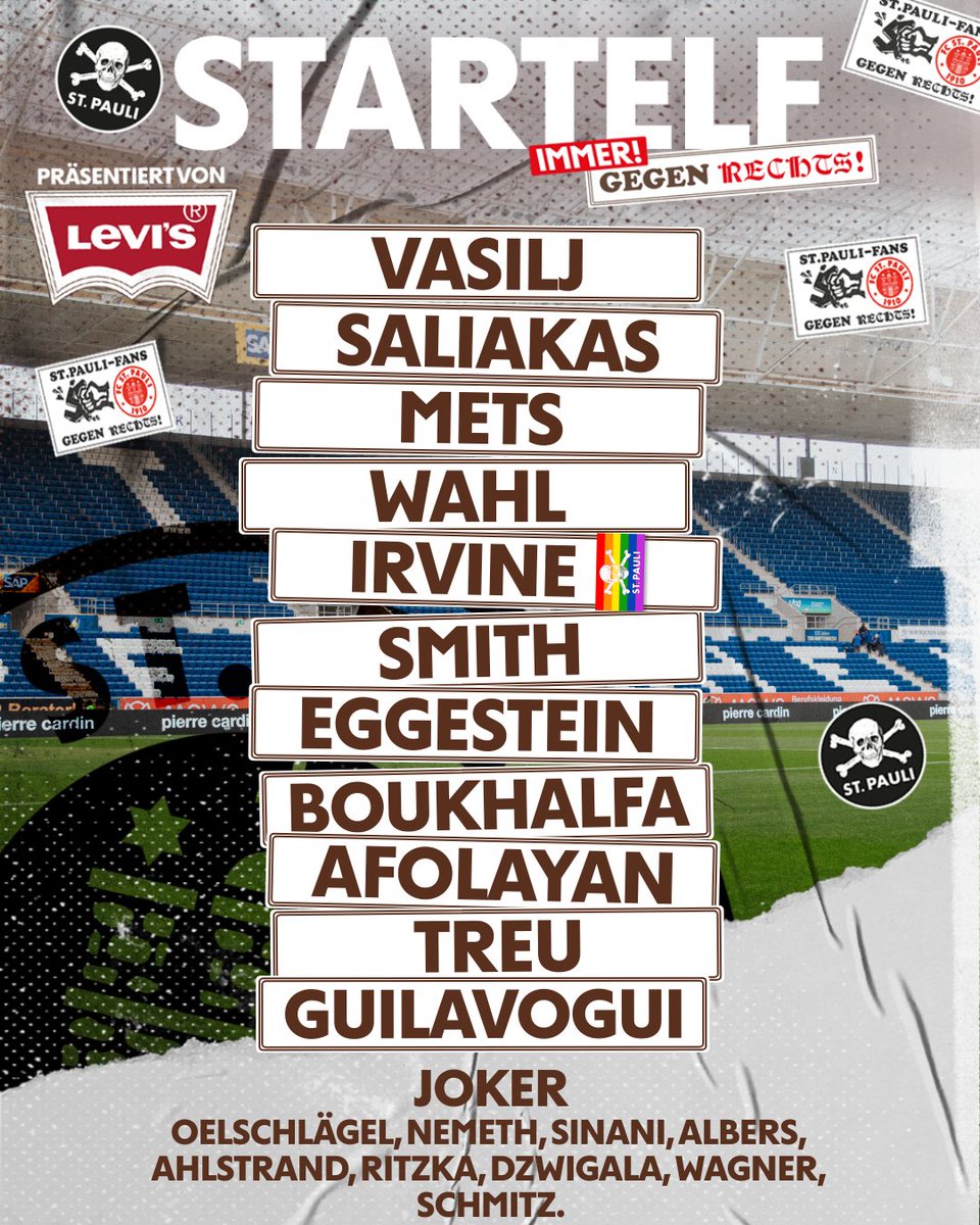 Unser Line-up in Sinsheim.

#fcsp | Präsentiert von <a href="/LEVIS/">Levi's®</a>