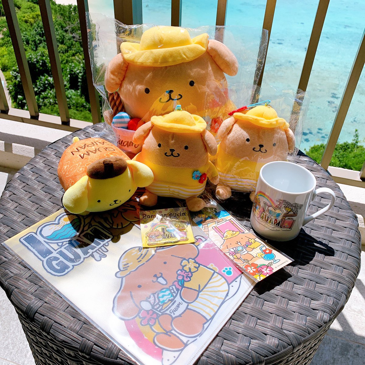 レア　希少　ポムポムプリン グアム　ハワイ　日焼け　ぬいぐるみ　　平成　レトロ レア 希少 ポムポムプリン グアム ハワイ 日焼け ぬいぐるみ 平成