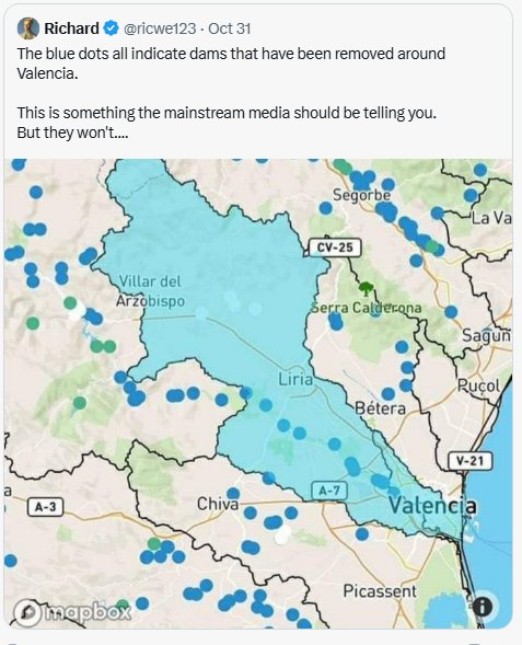 MaxEricThiel's tweet image. The EU indirectly killed a lot of people in #Valencia #Spain with the EU directive to demolish Dams.
The report ‘Dam Removal Progress 2021’ tells us that Spain removed 108 dams and weirs in 2021 alone.
Criteria for eligibility for demolition are the location of the flood…
