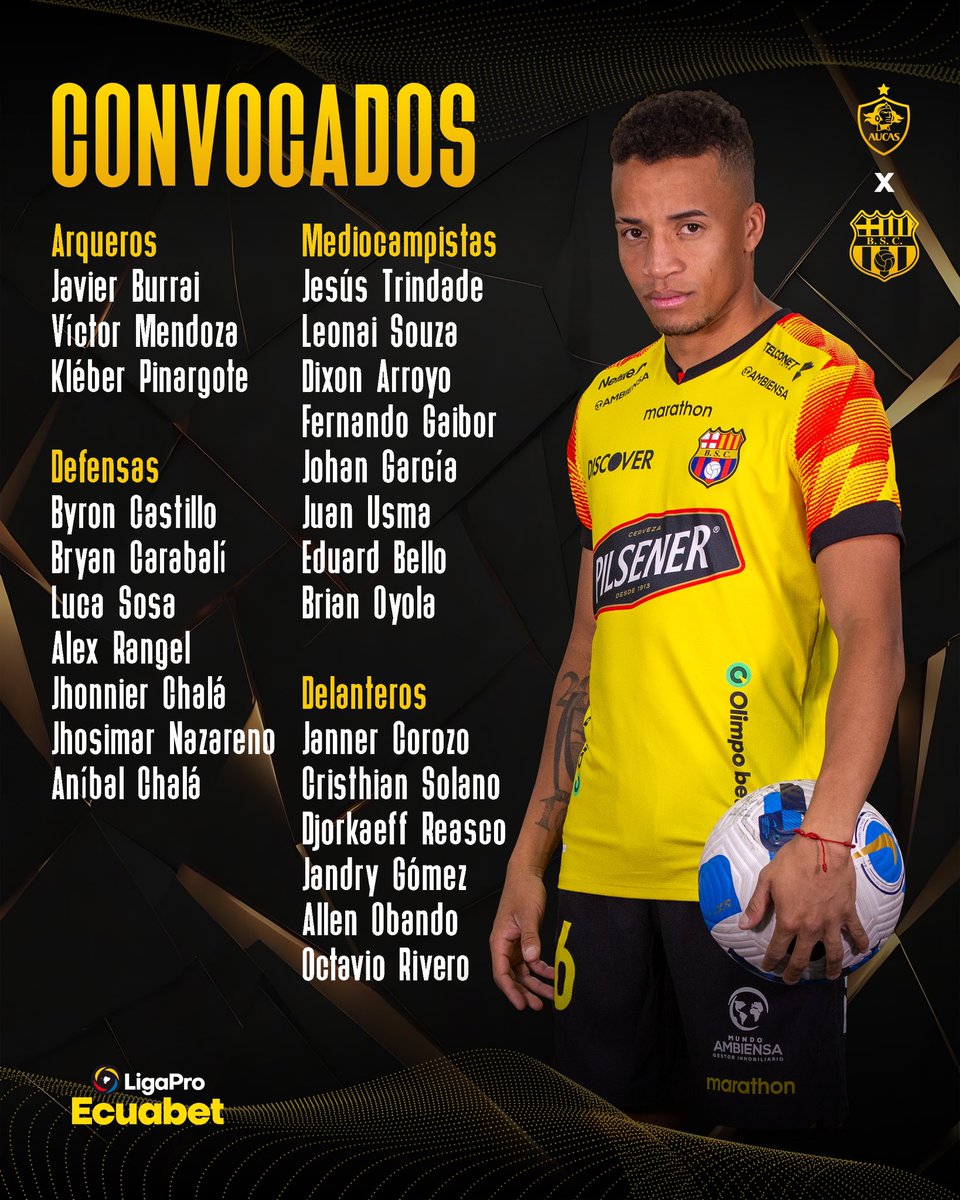 ¡Junto con este equipo, rumbo a Quito! 📋☑️

#AucasBSC | #Squad 
#BarcelonaSomosTodos
