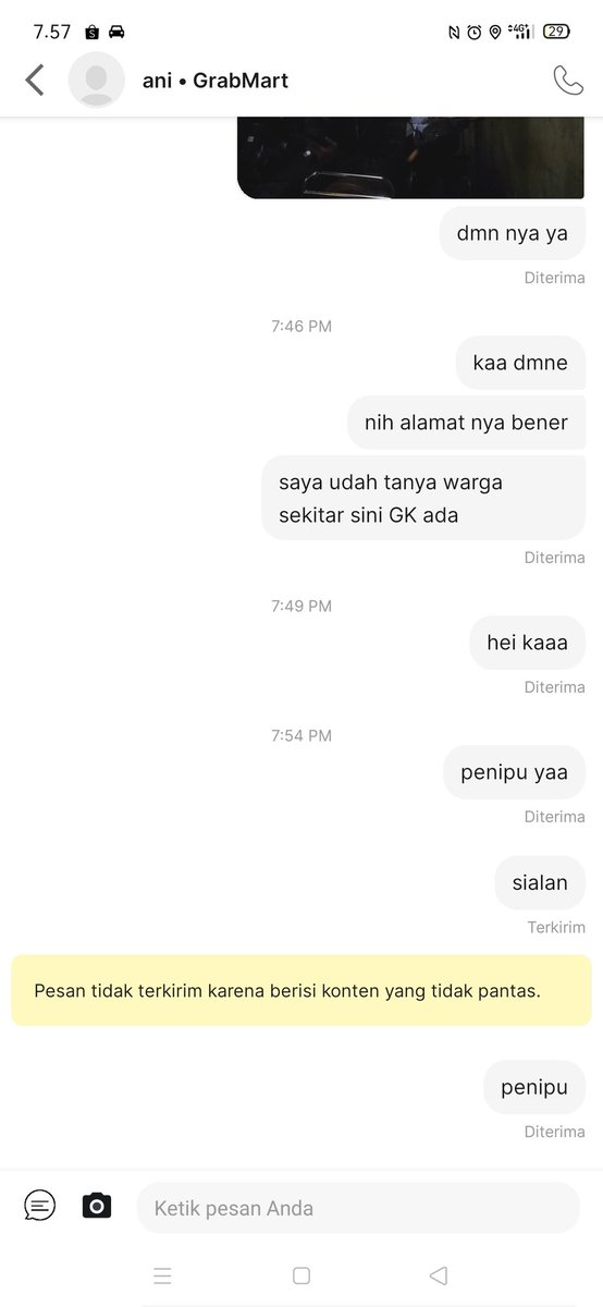 aIPMan7's tweet image. Heloo @GrabID saya mitra grab jakarta mohon bantuannya 
Saya terkena order fiktif no CS tidak bisa di hubungi dan dichat sudah tidak balas ini merugikan dan ada no oknum selaku grab dengan penipuan tersebut