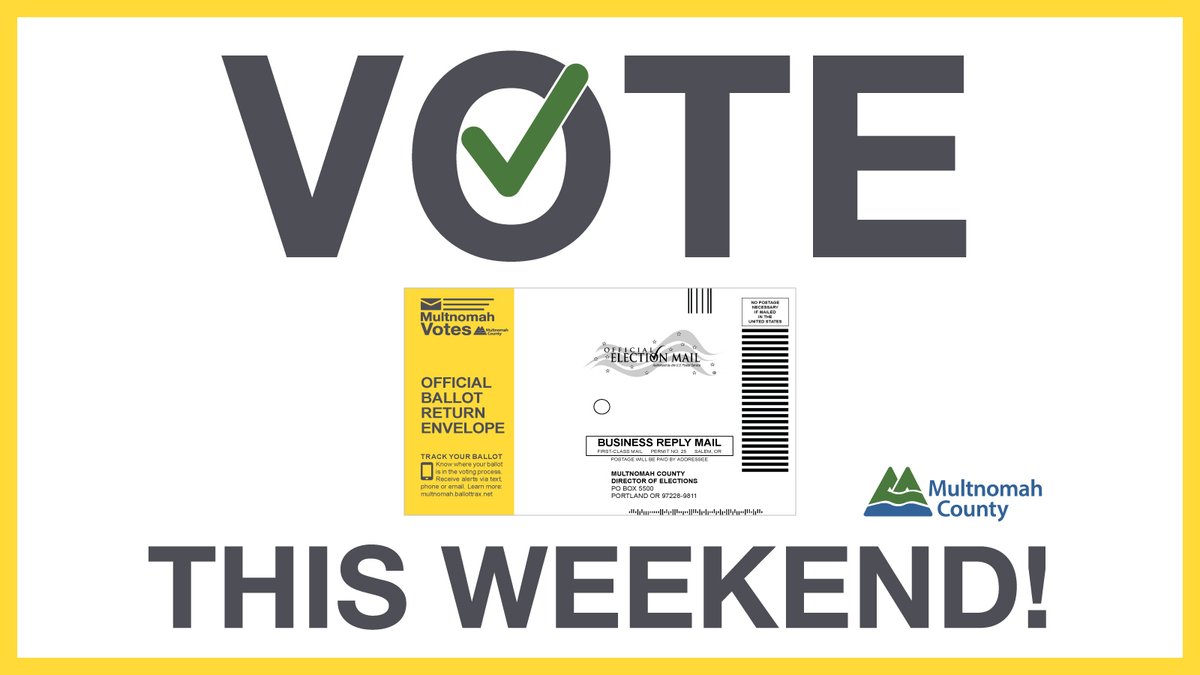 multco's tweet image. ✨SHARE: VOTE this weekend! The sooner we receive ballots, the sooner we can process them and include them in our initial results. It will also help minimize Election Day congestion at our in-person voter service locations or at our 30 official drop sites: multco.us/dropsites
