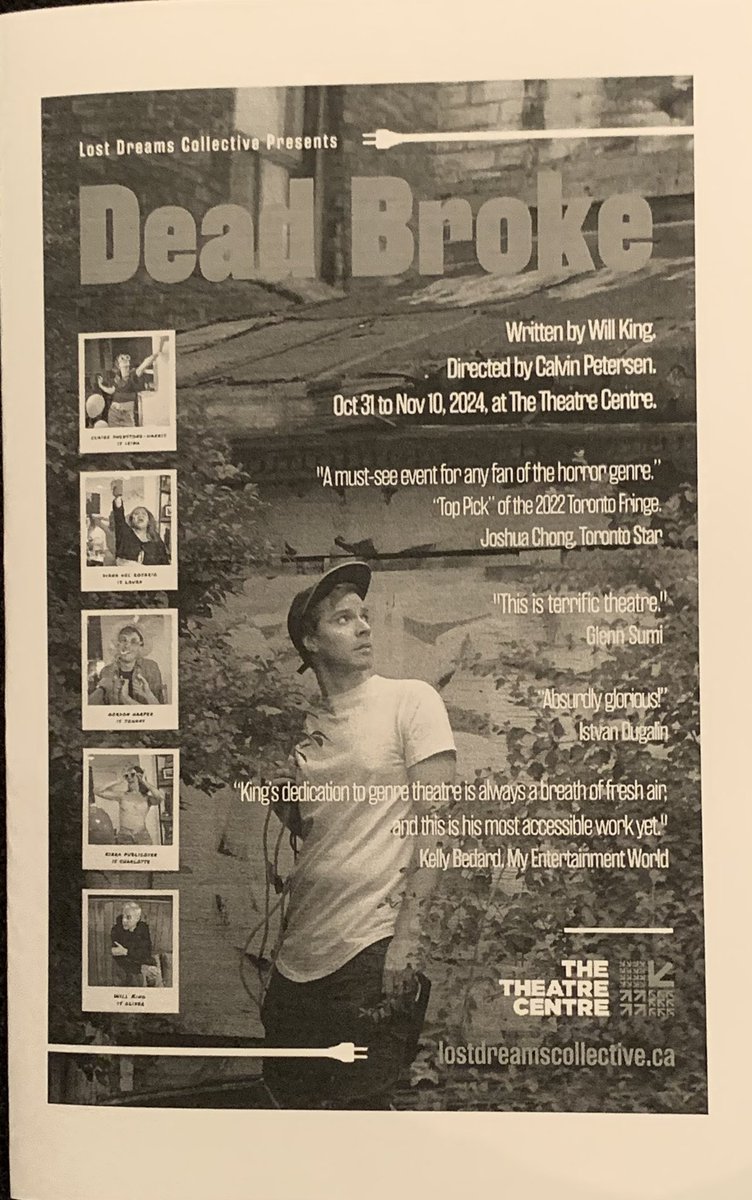 Derrick Chua (@d_chua) on Twitter photo So glad I was able to attend two Opening Nights last night, starting with Elena Belyea’s I DON’T EVEN MISS YOU at <a href="/FactoryToronto/">Factory Theatre</a>, followed by Will King’s DEAD BROKE at Theatre Centre thanks to a late 10pm start time. Both playing till Nov 10 only, and both well worth your time. So glad I was able to attend two Opening Nights last night, starting with Elena Belyea’s I DON’T EVEN MISS YOU at <a href="/FactoryToronto/">Factory Theatre</a>, followed by Will King’s DEAD BROKE at Theatre Centre thanks to a late 10pm start time. Both playing till Nov 10 only, and both well worth your time.