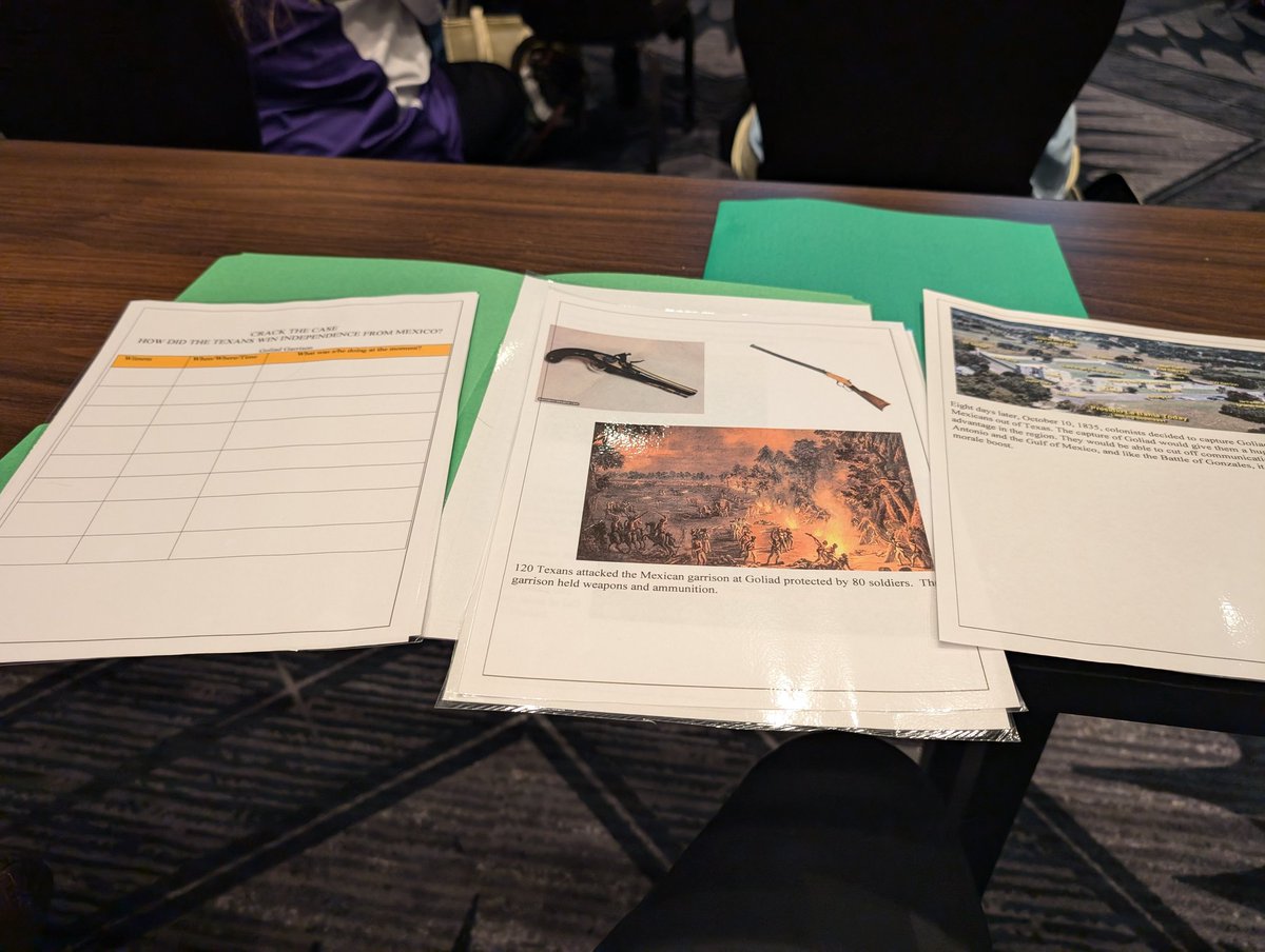 MrsC_Will's tweet image. Cracking the case using historical eyewitnesses and objects with Laurie Turner. This Texas History resource is a great addition to add engagement in primary and secondary sources! Each folder has different battles of the Texas Revolution. #TXCSS2024