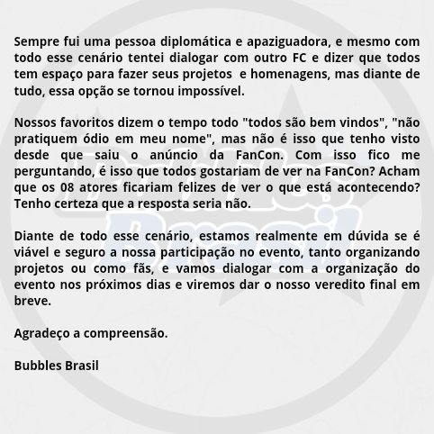 BubblesBrasil's tweet image. — COMUNICADO
