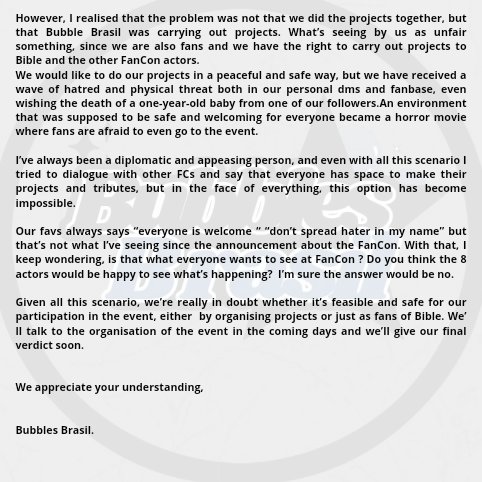 BubblesBrasil's tweet image. — COMUNICADO