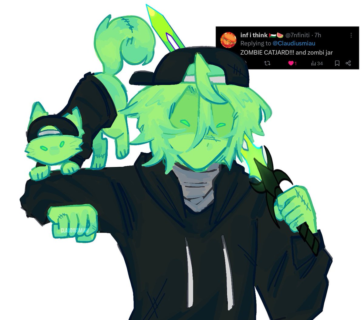 Claudiusmiau's tweet image. Infected Jarzz here ya go‼️

[#robloxevade #roblox #evadefanart ]