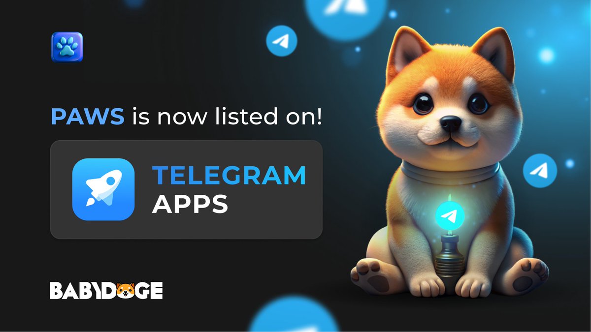 PAWSBabyDoge's tweet photo. 🎉 #BABYDOGE Fam, #PAWS is now listed on #Telegram Apps Center! 🐾

This is a big moment for our community, making it even easier for new players to join the PAWS fun! 

Let’s keep growing together! Who’s excited to see PAWS on Telegram Apps? 🐶👇

https://t.co/1tJIHyZAf0 https://t.co/dvA9E0KHxY
