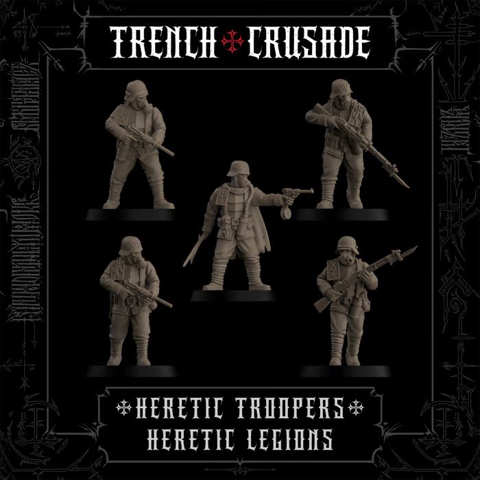 saint_decent's tweet photo. These are all the models I sculpted for the Trench Crusade Kickstarter.  Was a real honor to get to work with Mike’s concepts and direction. 🫡 I hope everyone finds them useful! https://t.co/6V1Zuhpn7v