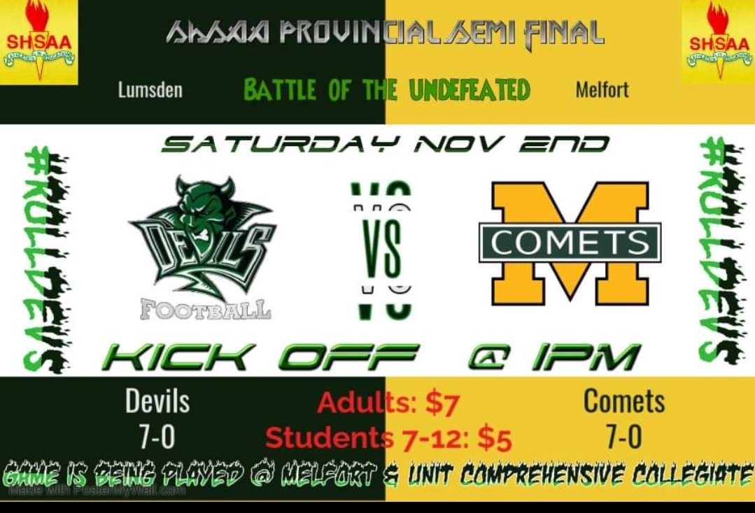 ITS GAME DAY
Melfort has set up a live stream for the game if you are not able to make there in person.
youtube.com/@muccschool9155
#RollDevs