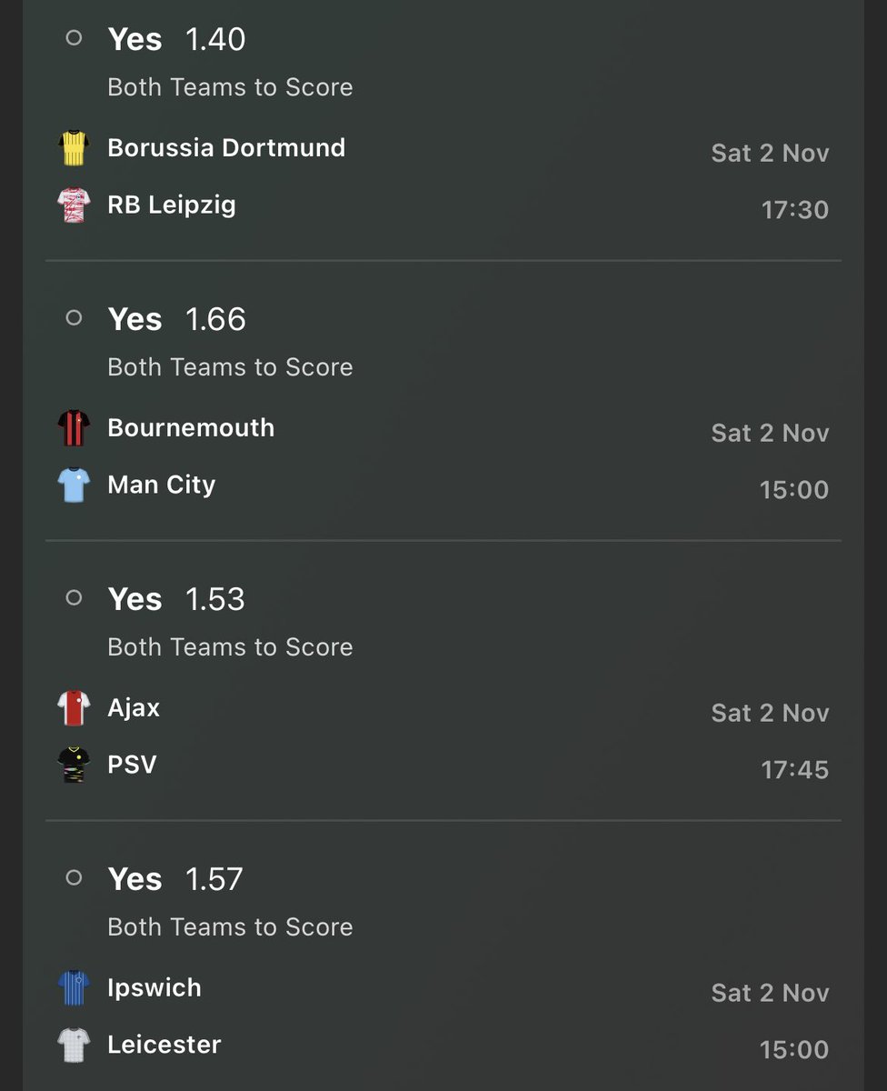 HugeWs0nly's tweet photo. Saturday Acca’s🏆⚡️

BTTS Fold - 5.62 odds✅
Mixed Fold - 5.94 odds✅

💥 £50 giveaway to 4 people if one of these land who:

❤️ LIKE THE TWEET!
♻️ RETWEET THE TWEET!
✍️ YOU’RE FOLLOWED AND IN THE TELEGRAM👇
https://t.co/HWCJNswJYM

GOOD LUCK EVERYONE!😈 https://t.co/cGWXppg4RB