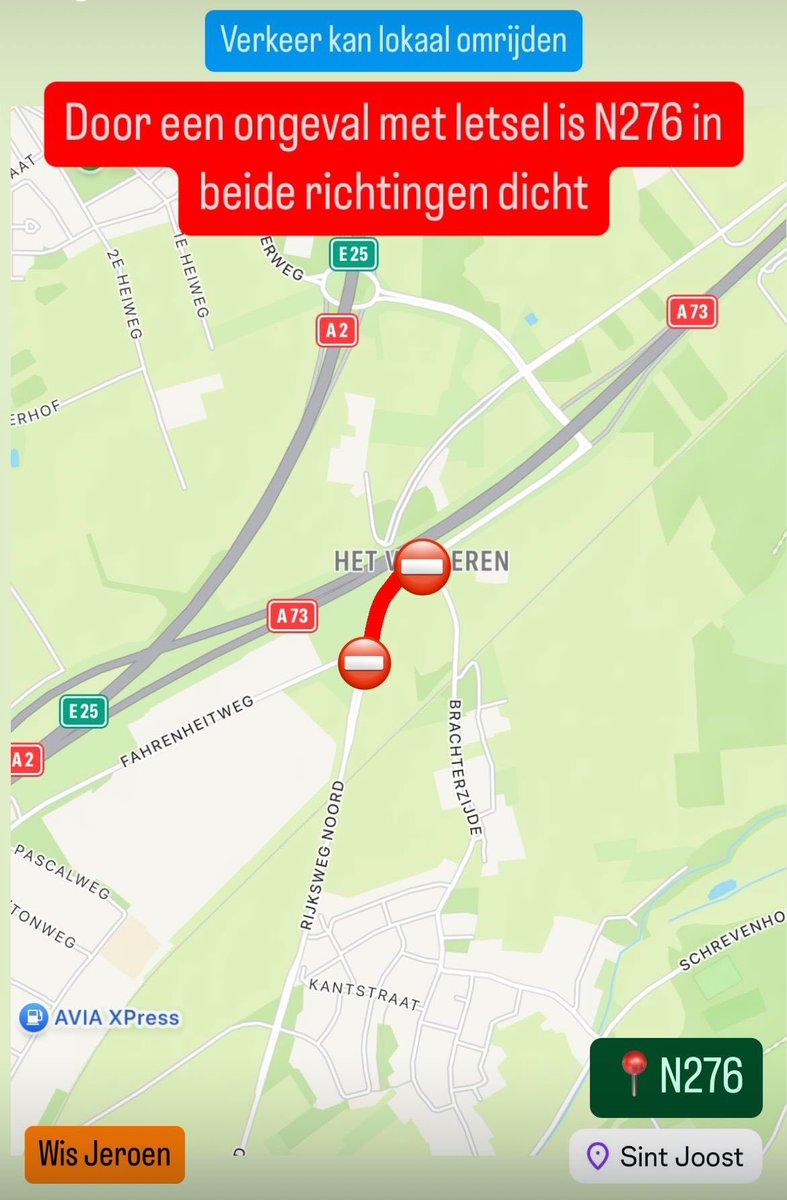 WIS_Limburg's tweet photo. Ivm een ernstig ongeval tussen 2 voertuigen op de #N276 thv Sint Joost is de weg dicht in beide zijde afgesloten. politie doet onderzoek ^Wis Jeroen @ANWBverkeer @RWSverkeersinfo https://t.co/vkEVaPOoxF