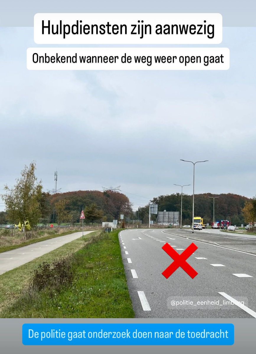 WIS_Limburg's tweet photo. Ivm een ernstig ongeval tussen 2 voertuigen op de #N276 thv Sint Joost is de weg dicht in beide zijde afgesloten. politie doet onderzoek ^Wis Jeroen @ANWBverkeer @RWSverkeersinfo https://t.co/vkEVaPOoxF