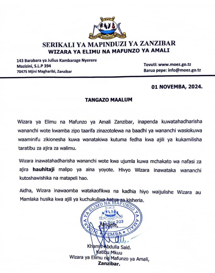 Wizara ya Elimu Zanzibar (@wemazanzibar) on Twitter photo 