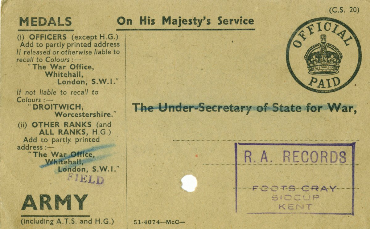 This week the #WW2 Medal Index Cards were released by the <a href="/UkNatArchives/">The National Archives</a> onto paid genealogy sites although there is some free access for a while. I first became aware of these when I acquired an unreturned Card many years ago (below). What do these record cards tell us? 🧵