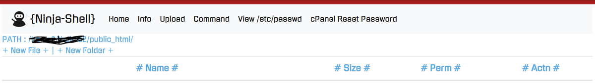 Does anyone know the original source for this webshell? 
Like is there a Github or a Gitlab or anything?
&lt;title&gt;{Ninja-Shell}&lt;/title&gt;