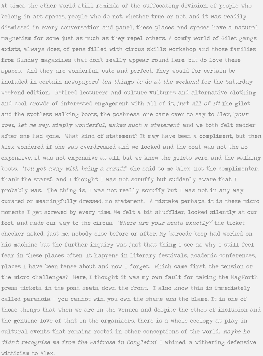 I have already booked for this because I think it is important that representation is increased across cultural spaces, significantly tax funded spaces at that. 12 months ago I went to The Welcome and wrote about the class division evident even then shukiewrites.co.uk/the-welcome-at… 1/2