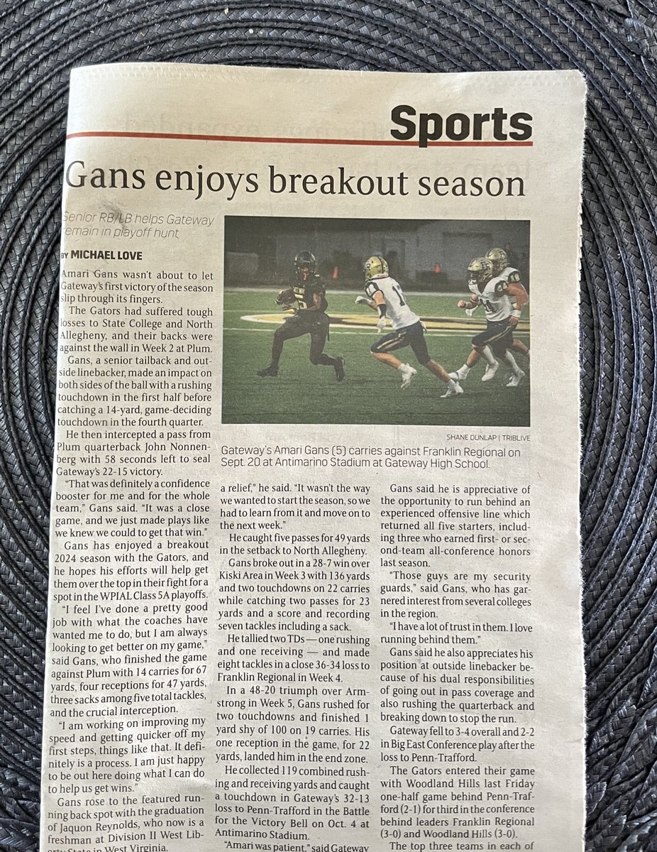 Thanks for the news paper article🫶🏾 <a href="/TribLiveHSSN/">TribLive HSSN</a> <a href="/210ths/">2Tenths Speed & Agility</a> <a href="/KDKARadio/">100.1 FM and AM 1020 KDKA</a> <a href="/Colton_Hill2/">Colton Hill</a> <a href="/GatewayGatorsFB/">GatewayGatorsFB</a> <a href="/wpialsportsnews/">The Content King Sports Media</a>