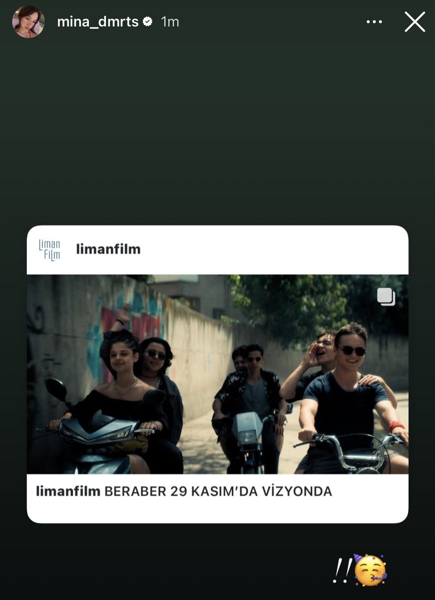 Mina’nın başrolü paylaştığı Beraber filmi 29 Kasımda tüm sinemalarda vizyonda! Sinema salonlarında görüşmek üzere🤍 #MinaDemirtaş
