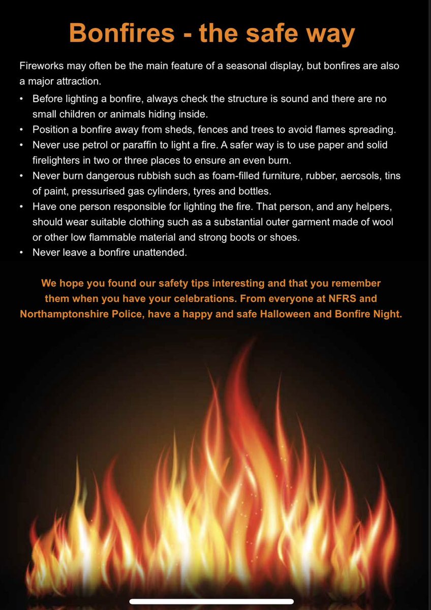 With Bonfire Night around the corner, here are some tips and advice from Northamptonshire Fire and Rescue Service and Northamptonshire Police to help keep you safe while enjoying fireworks...