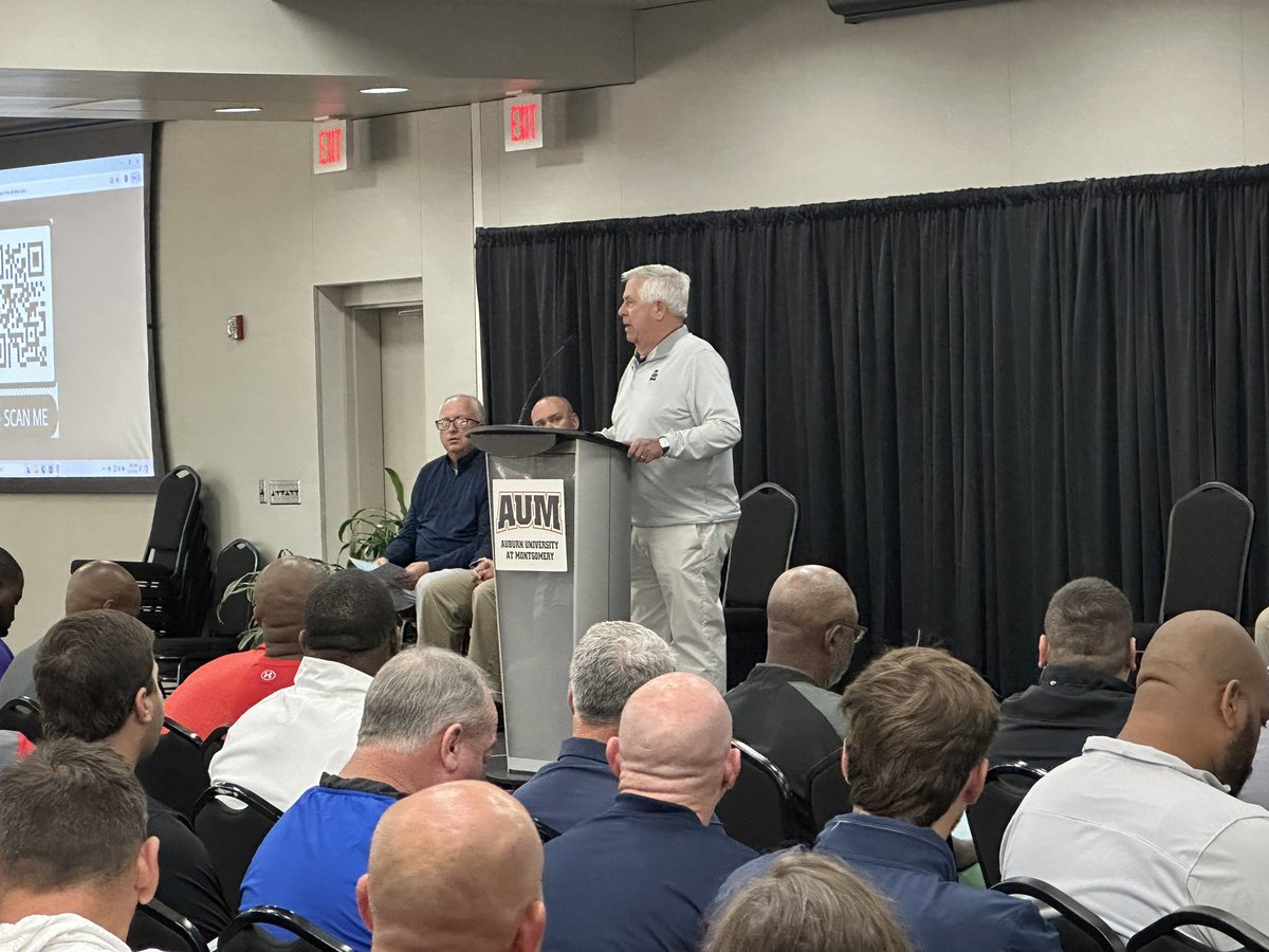 AHSAAnow's tweet photo. The Saturday morning Playoff Meeting is underway in Montgomery. Tune in to the @ahsaatvnetwork as we talk about and reveal the State Football Playoff Brackets https://t.co/uqJhKjZILu