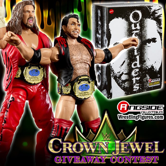 RingsideC's tweet image. 👑 CROWN JEWEL GIVEAWAY 👑

Enter our #WWECrownJewel Giveaway Contest for your chance to win an Outsiders (Scott Hall &amp;amp; Kevin Nash) @Mattel @WWE Ultimate Edition Ringside Exclusive Box Set!

To enter:
- Must be following @ringsidec 
- Like &amp;amp; Repost THIS post
- Reply tagging three…