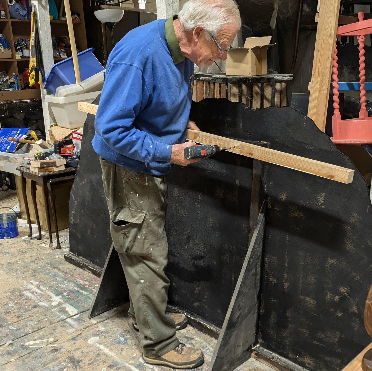 EGTG (@thegrads) on Twitter photo Behind the Scenes: baba set design
We started with concept drawings from designer which were made into "scale" models before being built and painted. A bit more work to do, but it's starting to take shape! Behind the Scenes: baba set design
We started with concept drawings from designer which were made into "scale" models before being built and painted. A bit more work to do, but it's starting to take shape!